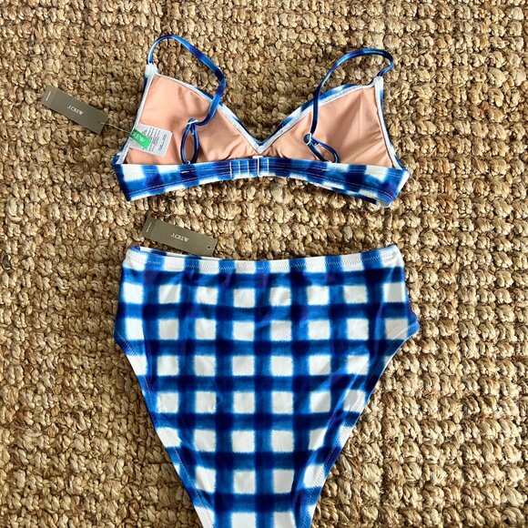 J CREW French bikini top and matching bottom in gingham NWT - Picture 6 of 12